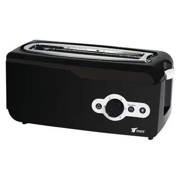THULOS, Extra Wide Slot Toaster, 750W, 6 roasting levels, Easy to clean crumb tray, Indicator of light.
THULOS, Extra Wide Slot Toaster, 750W, 6 roasting levels, Easy to clean crumb tray, Indicator of light.