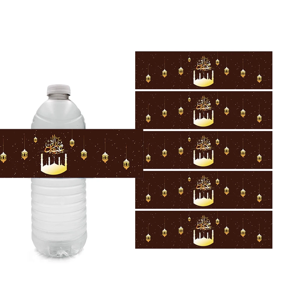 Праздничные украшения для темативечерние Eid Mubarak ярлыки бутылок Рамадан с водой
