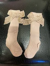 Calcetines de algodón para bebé, niño y niña, medias de hasta la rodilla para recién nacido, medias elásticas con lazo de algodón sólido para otoño e invierno, calentador de piernas de 0 a 3 años