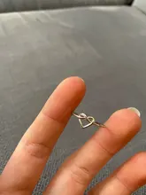 Kpop-Anillos anudados para mujer, anillo Simple hueco en forma de corazón, apertura ajustable, corazón de melocotón