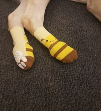 Calcetines antideslizantes para perros grandes, de algodón abrigado y suave, de punto, antideslizante, para interior