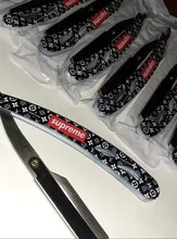 FnLune hombres recto peluquería de afeitar de pelo en el sobaco pelo púbico navaja plegable herramienta de depilación y 1 hoja El estilista sostiene una navaja y envía una cuchilla para afeitar el vello de las axilas