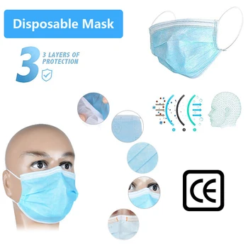 1PCS 3 Layer Disposable Mask Earhook Face Mask Blue Masks Breathable And Comfortable
1PCS 3 Layer Disposable Mask Earhook Face Mask Blue Masks Breathable And Comfortable