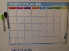 Magnético semanal planificador mensual de seco borrar pizarra nevera pegatina boletín placa 297MM * 420MM Tamaño de regalo 4 Pen 1 goma de borrar