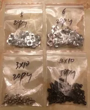 50 unids/lote M2 M2.6 M3 M3.5 M4 de acero al carbono negro hexagonal cabeza de portalámparas de tornillo de rosca modelo tornillos