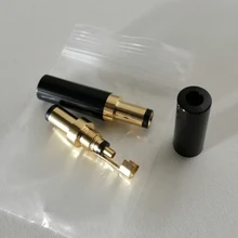 Enchufe de alimentación CC de cobre chapado en oro, 5,5x2,5/5,5x2,1/3,5x1,35mm, conector macho de CC con abrazadera de cable para soldadura, 2 uds.