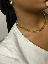 Cadena de eslabones cubanos estilo Hip Hop para hombre y mujer, gargantilla de acero inoxidable, Punk, 3mm/5mm/7mm