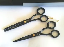 Juego de tijeras de peluquería profesional, 5,5 , corte y adelgazamiento de peluquero, alta calidad, estilos plateados/negros