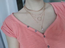 Collar bohemio de joyería para mujer, collar gótico llamativo en forma de gota, multicapa, bisutería para hombre