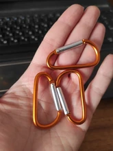 3 uds. De mosquetón de aleación de aluminio D, Clip de resorte, llavero con ganchos, llavero pequeño de escalada, para deportes de acampada