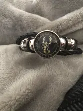 Brazalete con constelación de Escorpio, Sagitario, capricornio, acuario, cuerda negra, botón de cuero, pulsera, joyería del zodiaco para regalo, 12 Uds.