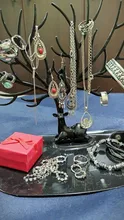 Pendientes de ciervo negro rosa blanca y rosada, collar, anillo, pendiente pulsera joyería, cajas y soporte de exhibición, bandeja de almacenamiento de árbol, joyería