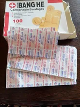 Vendajes de primeros auxilios para heridas, vendaje médico antibacterias, resistente al agua, juegos de emergencia para hemostasia, 4 tamaños, lote de 100 unidades