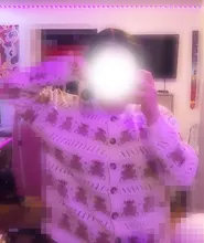 Thin Sweater Button Neck-Cardigan Knitted Beige PERHAPS Bear Women Outwear Short O-Neck