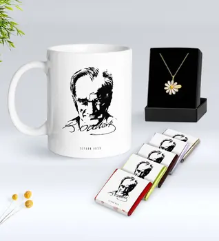 Personalized Ataturk Themed White Mug Chocolate and Is Daisy Necklace Gift Seti-13
Personalized Ataturk Themed White Mug Chocolate and Is Daisy Necklace Gift Seti-13