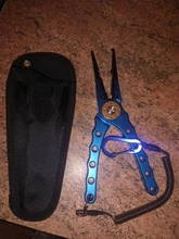 Alicates de pesca, herramientas de pesca Cortador de línea, tijeras de aleación de aluminio con nudo multifuncional, removedor de anzuelos, equipo de pesca de 150g y 20CM