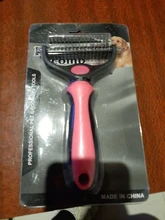 HSWLL-cepillo de doble cara de acero inoxidable para Gato, peine profesional para perros grandes, cuchillo rastrillo de nudo abierto, productos para el cuidado de mascotas