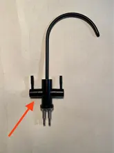 Grifo de fregadero con doble orificio de 1/4 pulgadas, herramienta de Instalación rápida, filtro de agua potable, ósmosis inversa, color negro, KF209