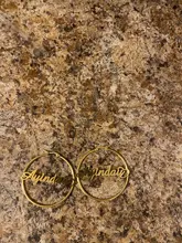 Nextvance, pendiente de aro personalizado de acero inoxidable con nombre personalizado, gran placa de identificación, joyería hecha a mano para mujeres, venta al por mayor, triangulación de envío