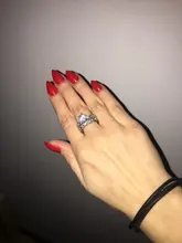 Conjunto de anillos de boda elegantes para mujer, joyería de compromiso de Color plateado con brillante intenso, anillo de circón para mujer, 2 uds.