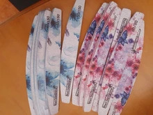 6pc mezclar archivos de uñas fuerte papel de lija lavable las uñas de Emery Board 80/100/150/180/240/320 Grit Lima un ongle manicura pulidora