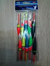 Pesca flota conjunto de 10 unids/lote Bobber pesca luz palo flota fluctúan tamaño de Mezcla Color flotar boya para accesorios de pesca