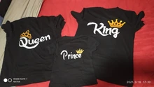 Ropa a juego para madre, padre, hija, hijo, Chico, camiseta, rey de la familia, Reina, ropa estampada, Top para mamá y yo
