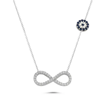 KUTAYDAN Society Eyes Infinity Necklace 925 Sterling Silver 
KUTAYDAN Society Eyes Infinity Necklace 925 Sterling Silver