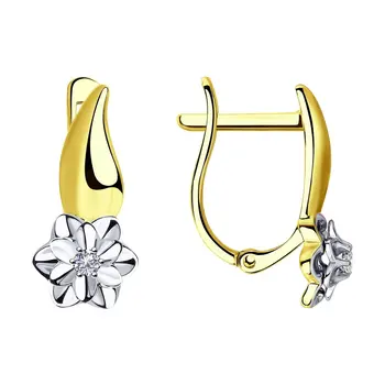 Sokolov drop earrings with stones in combined gold with diamonds, fashion jewelry, 585, women's male, long earrings
Sokolov drop earrings with stones in combined gold with diamonds, fashion jewelry, 585, women's male, long earrings