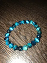 . De alta calidad azul Buda Ojo de Tigre brazaletes con piedras naturales cuentas elasticidad de la cuerda de los hombres pulsera de las mujeres