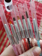 Juego de pinceles para manicura profesional, pinceles para pintura acrílica de diamantes de imitación, Kit de esmalte de Gel UV, gradiente de forro de uñas