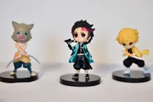 6 unids/set Anime demonio asesino Kimetsu No Yaiba figura Q Posket Kamado Tanjirou Kamado Nezuko Agatsuma juguetes 6cm