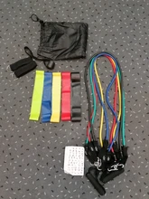 Banda con tubos de resistencia para Fitness, cuerda de tracción elástica para Yoga, gimnasio, expansor de entrenamiento, anclaje de puerta con mango de correa en el tobillo, 11/16 Uds.