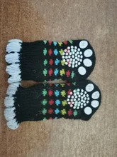 4 Uds. De zapatos de perro cachorro cálido calcetines para mascotas acrílicos suaves, Calcetines antideslizantes de dibujos animados para perros pequeños y medianos, producto para mascotas S/M/L