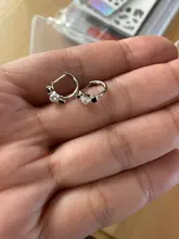 Pendientes de aro plata de primera ley y circón para mujer, aretes pequeños, plata esterlina 925, Circonia cúbica, zirconia, circonita, zirconita, brillante, Arco Iris, chica