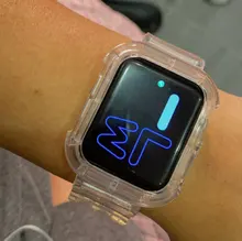 + Correa de reloj Apple apple Watch banda 44mm 40mm 42mm 38mm accesorios correa de silicona blanda transparente Apple watch Serie 6 iPhone 5 4 3