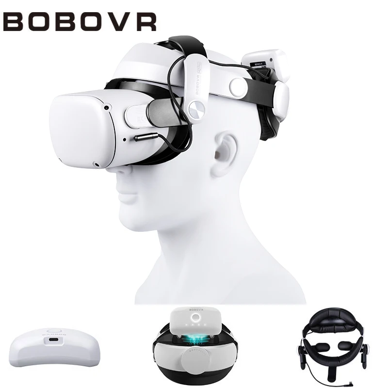 BOBOVR M2 Pro Elite Head Strap with 5200 Battery Pack for Oculus Quest 2 Halo Controller Protective Cover Case Accessories | Электроника