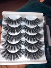 5 pares de pestañas postizas 3D largas naturales de imitación de pelo de visón Wispies Fluffies Drama pestañas suaves hechas a mano Libre de crueldad pestañas negras