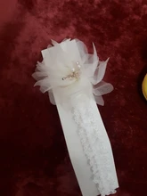 Diadema de encaje con flores y perlas para niñas, cinta de pelo adorno de cabeza, accesorios para el cabello de bebé, regalos de Navidad, 1 Uds., 2020