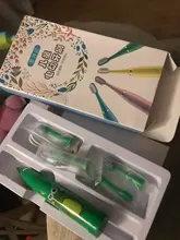 LSJHA-cepillo de dientes eléctrico sónico para niños, patrón de dibujos animados, limpieza médica, Oral, 3-13 años, cabezal de cepillo reemplazable