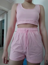 Kliou-Ropa deportiva informal para mujer, conjuntos de dos piezas, Top corto y pantalones cortos con cordón, conjunto a juego de verano, Athleisure, 2021