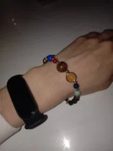 Pulsera ajustable con sistema Solar de piedra Natural, pulsera con cuentas de galaxia del universo, ocho planetas, regalo para novia