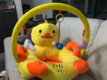 Funda de asiento de apoyo para bebé, silla de felpa con dibujos animados para aprender a sentarse, nido de peluche lavable con varilla, sin relleno