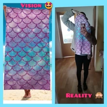 Toalla de playa de princesa de sirena, chal absorbente con estampado innovador, de secado rápido, accesorios de playa y natación