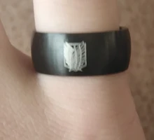 Anillo de acero inoxidable con diseño de alas de la libertad para hombre y mujer, sortija de 8mm, color negro, plateado, para Fans de Anime