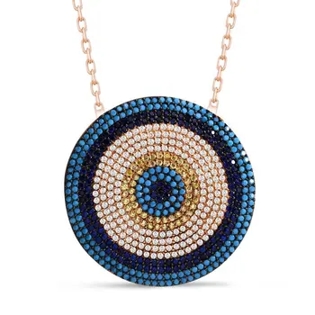 925 Sterling Silver Cubic Zirconia Evil eye bead Necklace
925 Sterling Silver Cubic Zirconia Evil eye bead Necklace