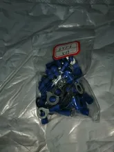 10-100 unids/set RV2 terminales aisladas de anillo azul Cable Conectores eléctricos de crimpado 16-14 AWG Kit M3/M4/M5/M6/M8