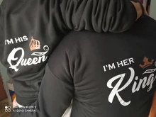 Sudadera con capucha para mujer, con estampado de su rey, ropa para Parte Superior Femenina, estilo Harajuku, de talla grande, para parejas