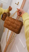 Bolso cruzado pequeño con cadena tejida para mujer, bolso de hombro de cuero de Pu de calidad de lujo, Diseño de tendencia, 2021