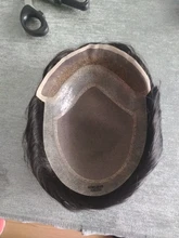 Peluca de cabello Natural para hombres, tupé de 0,6-0,8mm, sistema de cabello con Base de Pu, tupé de piel, cabello indio prótesis de, envío rápido